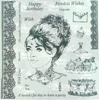 Evie Craft/Printing Stamp Set - Ladies Vintage Tea Party