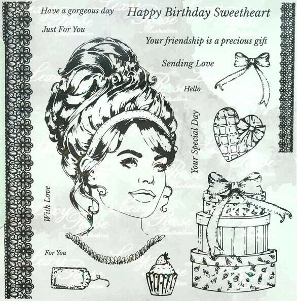 Gabrielle Craft/Printing Stamp Set - Ladies Vintage Tea Party