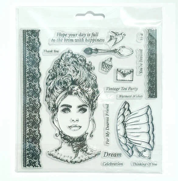 Marietta Craft/Printing Stamp Set - Ladies Vintage Tea Party