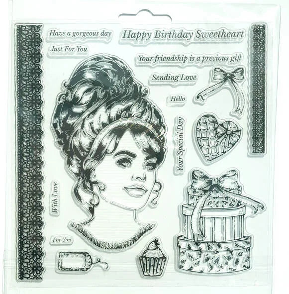 Gabrielle Craft/Printing Stamp Set - Ladies Vintage Tea Party