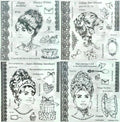 Ladies Vintage Tea Party - Full Craft/Printing Stamp Collection (Evie, Gabrielle, Grace and Marietta)
