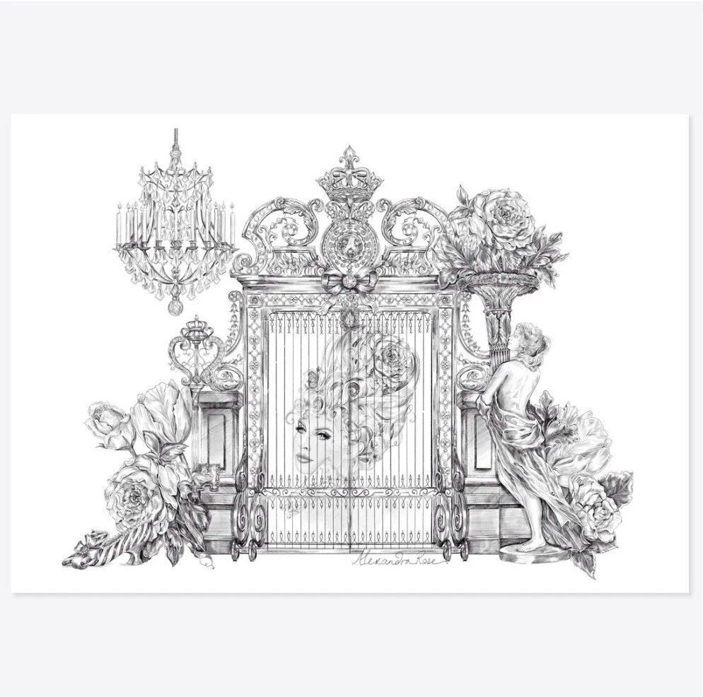 Dreaming of Versailles B&W Giclée Art Print (A4)