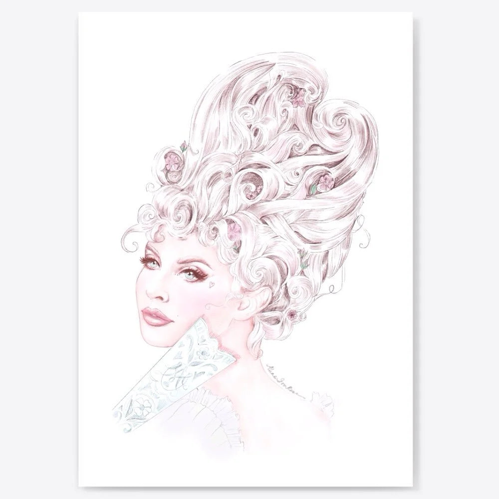Lady at Versailles Giclée Art Print (A4)