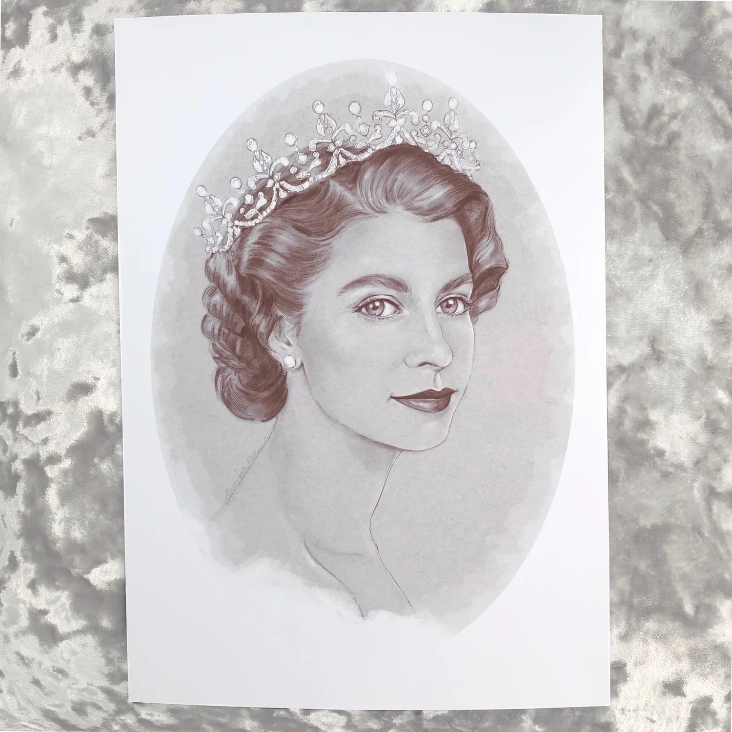 Queen Elizabeth II Portrait Giclée Art Print (A4)