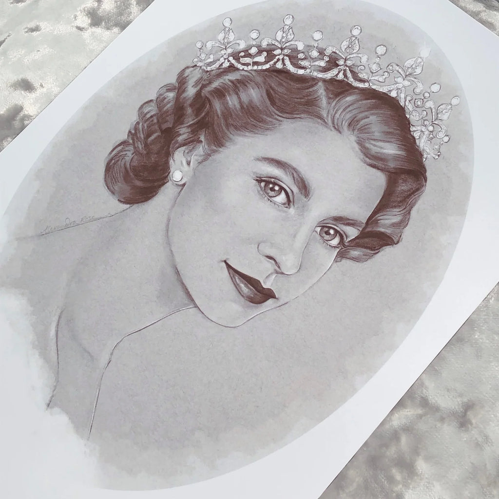 Queen Elizabeth II Portrait Giclée Art Print (A4)