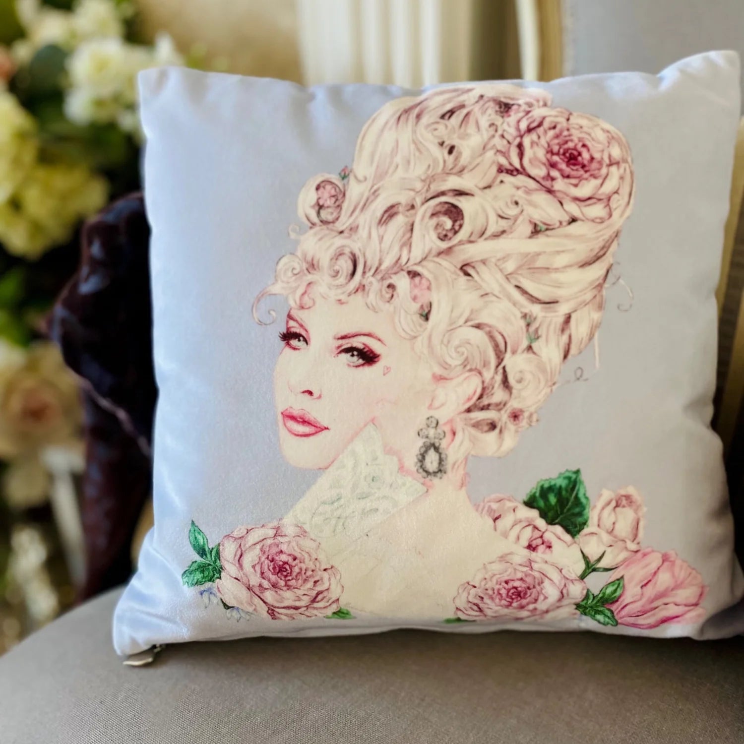 Dreaming of Versailles/ Marie Antoinette Double Sided Velvet Cushion