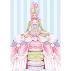 Madame Macaron Blue Greeting Card (5”x 7”)